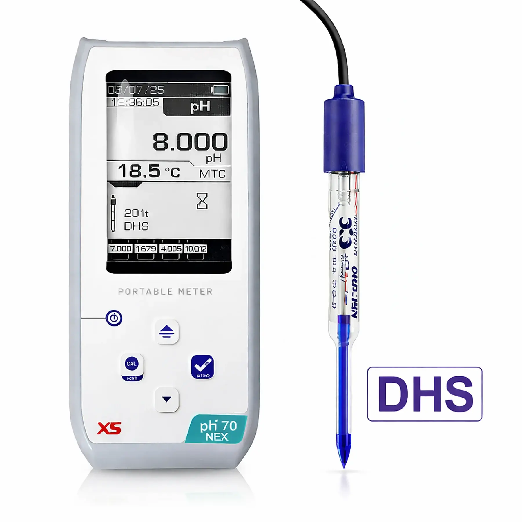 XS | PH 70 NEX Gıda Portatif PH metre ( 2 pore T DHS Elektrodu)