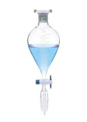 İSOLAB | Damlatma Hunisi-Cam-Armudi-Dereceli-Ptfe Musluklu-1000 ml