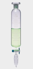İSOLAB | Damlatma Hunisi-Cam-Silindirik-Dereceli-Ptfe Musluklu-100 ml