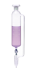 İSOLAB | Damlatma Hunisi-Cam-Silindirik-Basınç Borulu-Dereceli-PTFE Musluklu-50 ml