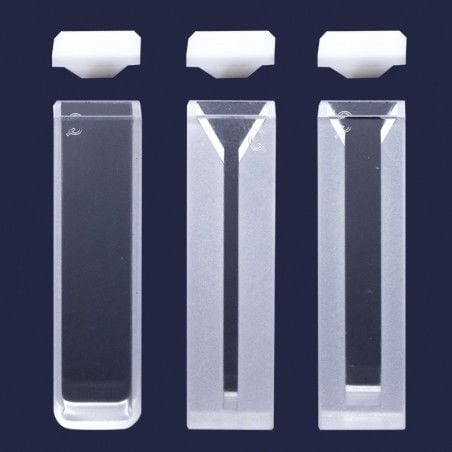 İSOLAB | Spektrofotometre Küveti-Optik Cam-Yarı Mikro-12,5X12,5X45 mm - 1,40 ml