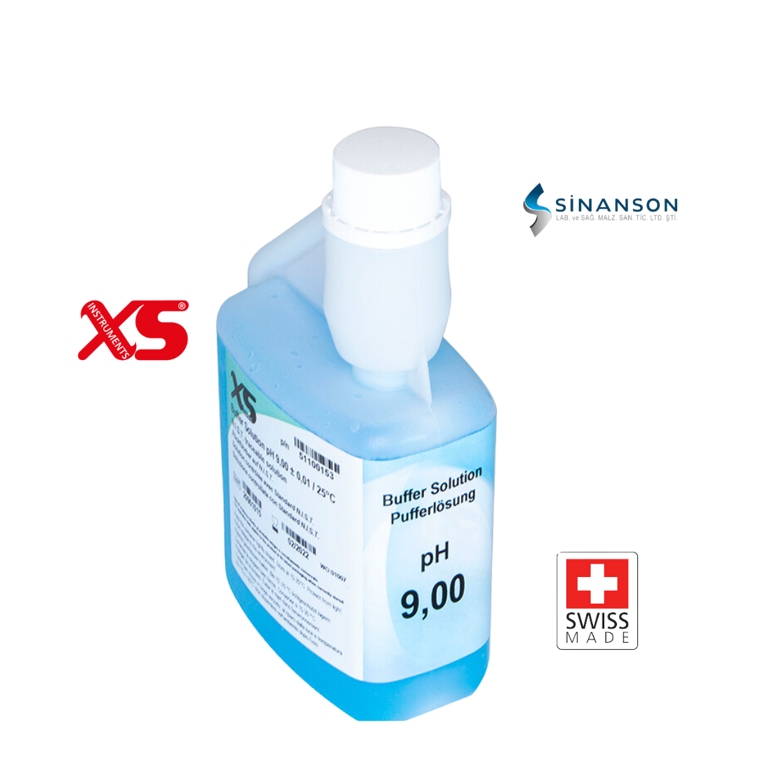 XS Instruments Greenline | pH Kalibrasyon Sıvısı  - pH 9,00 ± 0,02 / 25 ° C. Mavi. 500 ml.