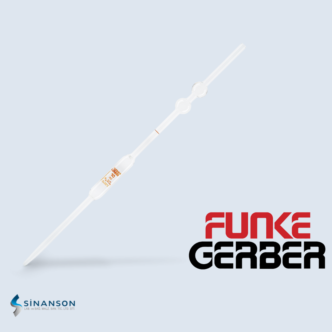 Funke Gerber Volumetrik Pipetler | Tek Halka İşaretli 10 ml Sülfürik Asit
