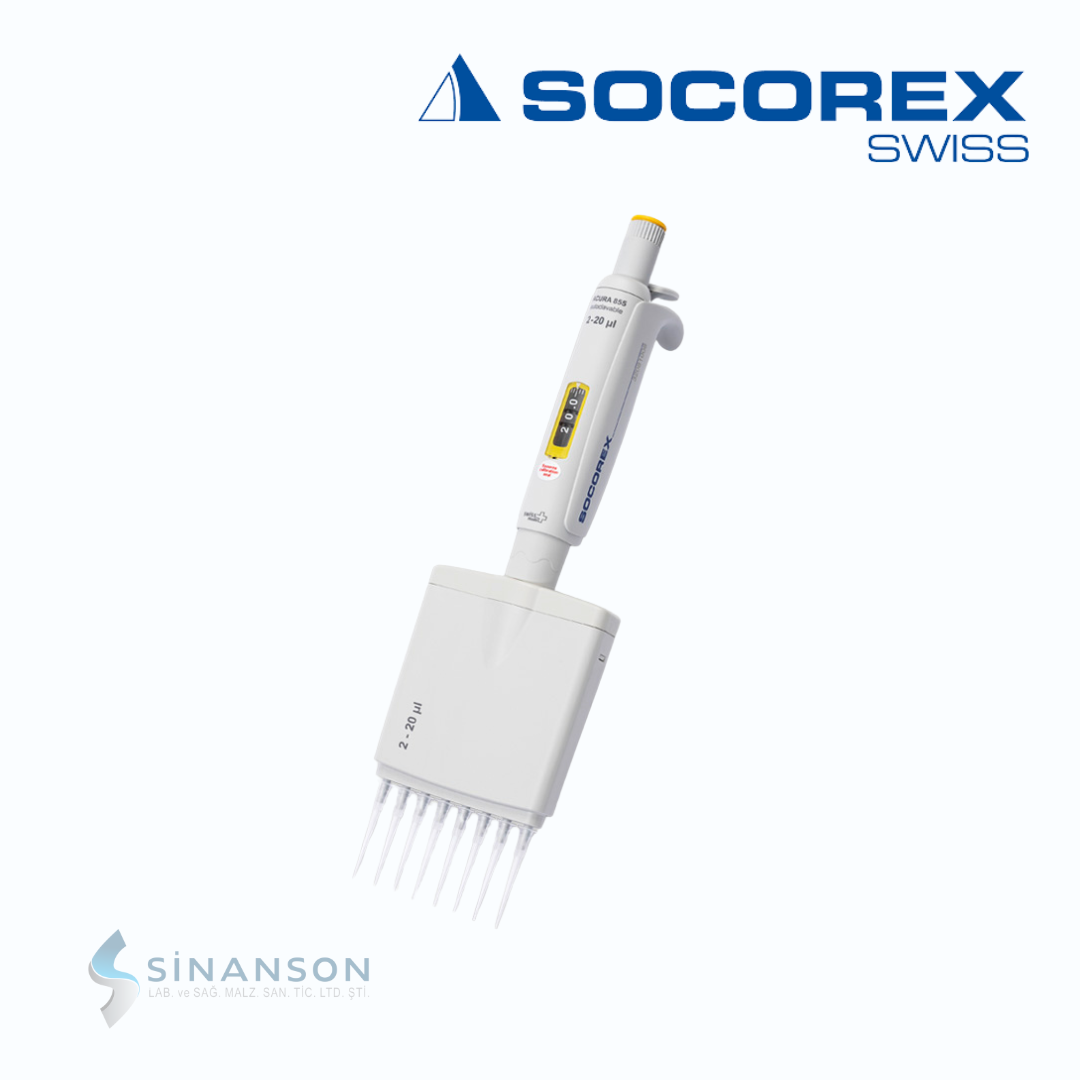 Socorex | Acura 855 Model 8 Kanallı Pipetler 10-100ul