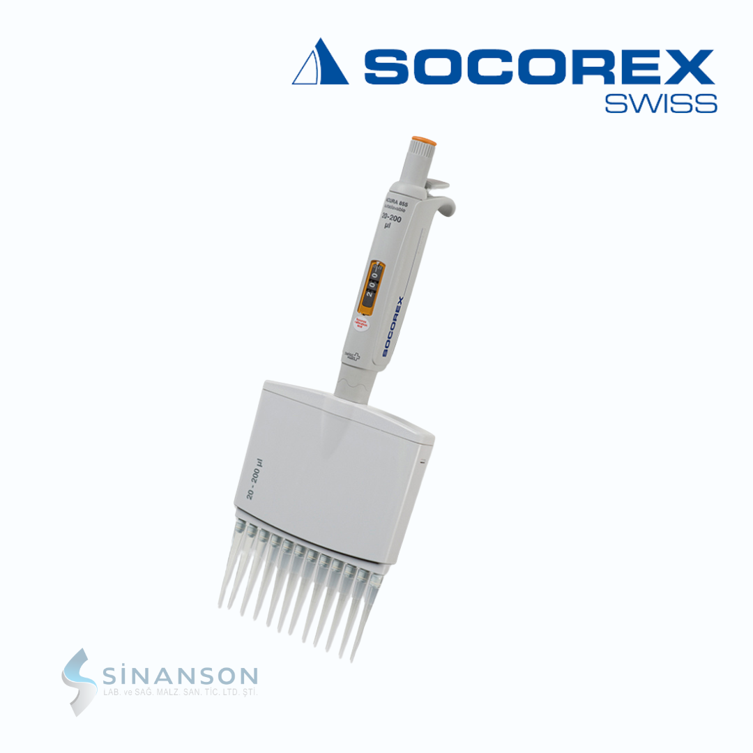 Socorex | Acura 855 Model 12 Kanallı Pipetler 20-200ul