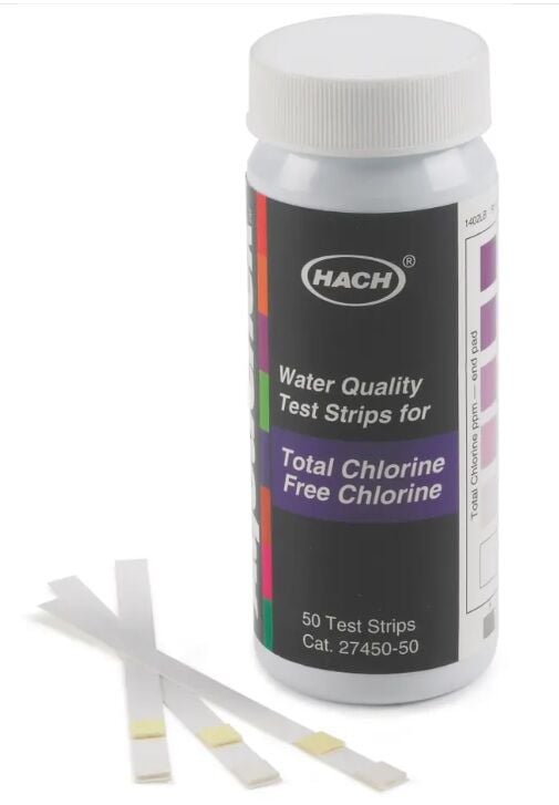 HACH 2745050 Serbest ve Toplam Klor Test Şeritleri, 0-10 mg/L   50Strip/kutu
