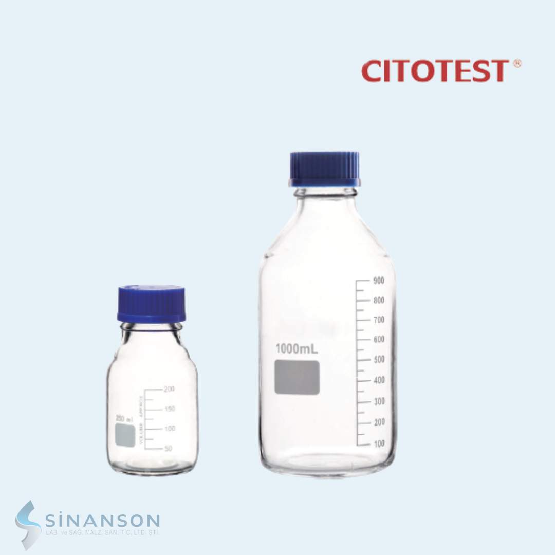 CITOTEST | Şişe Mavi Kapaklı Otoklavlanabilir 1000 ML