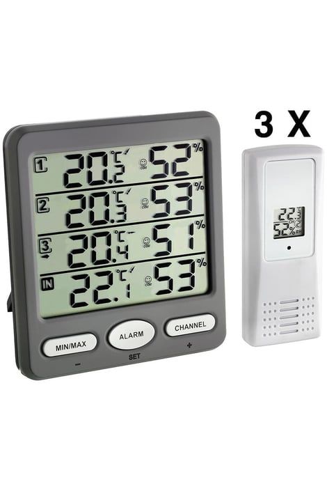 TFA | 30.3054.10 'Klima-Monitor' 3 Sensörlü Kablosuz Sıcaklık ve Nem Ölçer