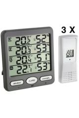 TFA | 30.3054.10 'Klima-Monitor' 3 Sensörlü Kablosuz Sıcaklık ve Nem Ölçer