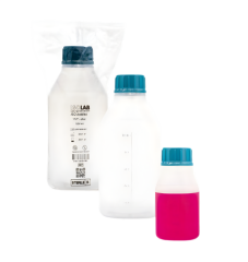 İSOLAB | şişe - ISO - vida kapaklı - orta boyun - P.P - şeffaf - 500ml - steril