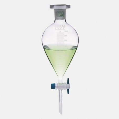 İSOLAB | Ayırma Hunisi-Cam-Armudi-Dereceli-Ptfe Musluklu-250 ml